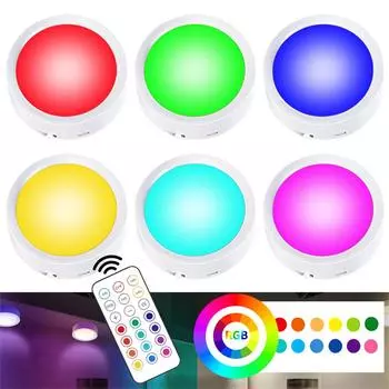 Светодиодная шайба с зарядкой от USB, цвет RGB, 3 лампы, 1 пульт дистанционного управления и таймер, праздничное украшение для спальни, фойе, 86 мм USB Rechargeable&RGB 13 Colors