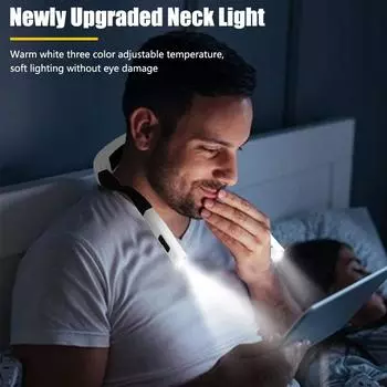 Светодиодная шейная лампа, мини-гибкая подвесная шейная лампа для чтения книг, перезаряжаемая через USB, специальный ночной фонарик для ремонта вязания в лагере With 1200mah battery