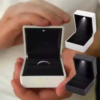 Светодиодная шкатулка для украшений, краска-спрей, ювелирные изделия, браслет, шкатулка, кольцо, кулон, ожерелье, шкатулка для браслета, шкатулка для украшений на День святого Валентина One Size чёрный