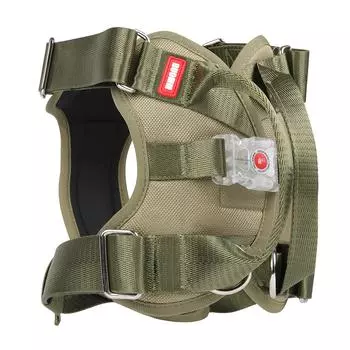 Светодиодная шлейка для собак на батарейках, светящаяся шлейка для собак, удобная регулируемая шлейка для собак, безопасная для ночных прогулок S чёрный