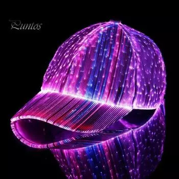 Светодиодная шляпа с подсветкой, бейсболка со вспышкой, светящаяся шляпа, USB аккумуляторная светящаяся шляпа в стиле хип-хоп, мигающая кепка на Хэллоуин для вечеринки, диско-бара чёрный
