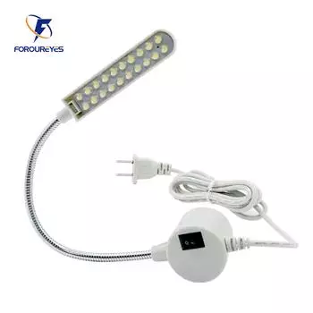 Светодиодная швейная лампа 110 В 220 В, ночник с гибким шлангом, регулируемым углом наклона, магнитная присоска, рабочее освещение для стола швейной машины EU PLUG