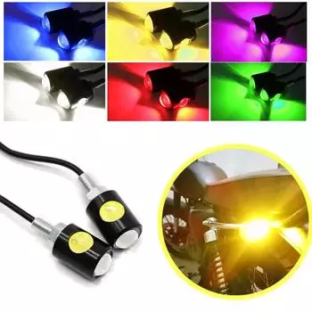 Светодиодная сигнальная лампа для мотоцикла в форме орлиного глаза, мини-подсветка номерного знака, указатель поворота, задний фонарь, стоп-сигнал, противотуманная фара белый