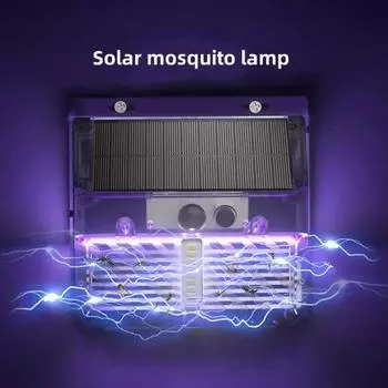 Светодиодная солнечная лампа от комаров, уличная водонепроницаемая лампа высокого напряжения на солнечной энергии, садовая лампа для защиты балкона, репеллент для борьбы с вредителями 1PC