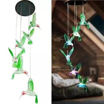 Светодиодная солнечная подвесная лампа Windchime Buttfly, меняющая цвет, водонепроницаемая, для улицы, для украшения патио, двора