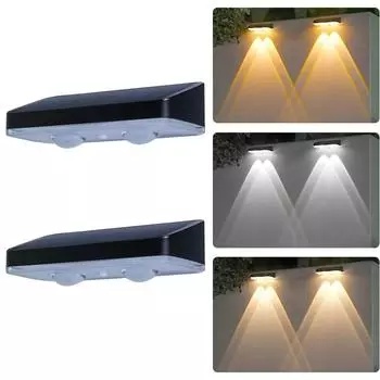 Светодиодная солнечная садовая лампа 3 цвета света супер яркий уличный водонепроницаемый солнечный светильник для освещения лестницы украшения забора 3 Light Colors