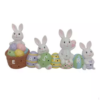 Светодиодная статуэтка пасхального кролика, статуэтка со светом, пружина для книжной полки