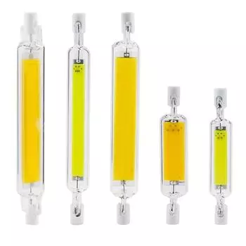 Светодиодная стеклянная трубка COB R7s 78 мм 189 мм 118 мм J78 J118 высокая мощность COB лампочка AC 110 В 120 В 130 В 220 В 240 В домашняя замена галогенной лампы 220V J78 5W призрак белого