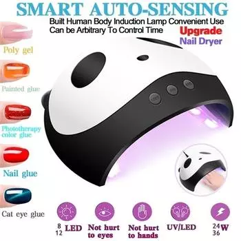 Светодиодная сушилка для ногтей, 36 Вт, лампа для ногтей, сушилка для лака, лампа для сушки лака с 3 настройками таймера, маникюрная лампа чёрный