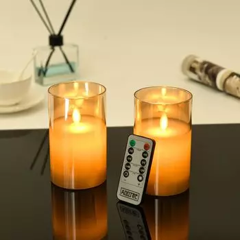 Светодиодная свеча AnnTec мерцает как настоящий теплый цвет, не потребляет энергию, поставляется со специальным пультом дистанционного управления яркостью, светодиодная батарея