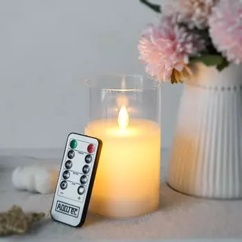 Светодиодная свеча AnnTec мерцает как настоящий теплый светильник, не требует использования энергии, поставляется со специальным пультом дистанционного управления яркостью, светодиодная лампа на батарейках, светодиодная свеча x высота