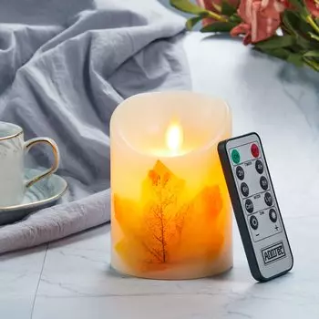 Светодиодная свеча AnnTec, осенняя, мерцающая, как настоящая, теплая, без энергии, со специальным пультом дистанционного управления, яркостью, работающая от батареек, светодиодная свеча x высота