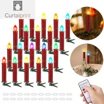 Светодиодная свеча с таймером, пультом дистанционного управления, цветная, мигающая, для Хэллоуина, рождественского освещения, водонепроницаемая, свеча для украшения дома