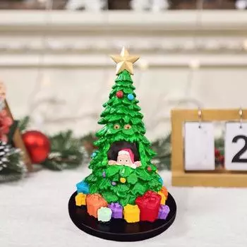 Светодиодная светящаяся фигурка рождественской елки, светящийся Санта-Клаус, рождественская елка из смолы