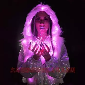 Светодиодная светящаяся одежда, мужские и женские ночные клубы, бары, одежда, интернет-знаменитости, куртки, повседневные топы S белый