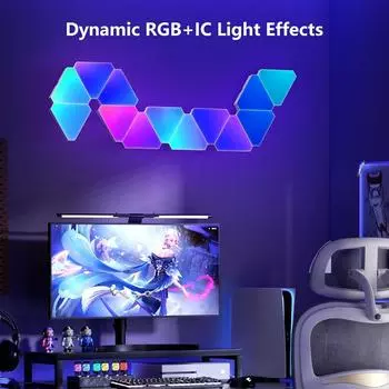 Светодиодная треугольная квантовая лампа Bluetooth/WiFi RGB настенная лампа умный звукосниматель ритм фоновый свет для спальни прикроватный ночник 1Pcs