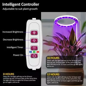 Светодиодная USB-фитолампа для растений, 16-часовое управление таймером, полный спектр ламп, зажим для рассады цветов, фитолампа