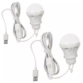 Светодиодная USB-лампа Sugarello, светодиодная USB-лампа с выключателем, тип лампы 3 Вт, дневной свет, белый шнур, прикроватная лампа, настольная лампа, кемпинговый светильник, автомобильный спальный светильник