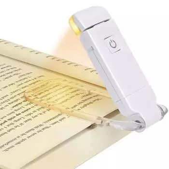Светодиодная USB-подсветка для чтения книг, ночник для защиты глаз, портативная настольная лампа с зажимом, закладка, регулируемая яркость WHITE
