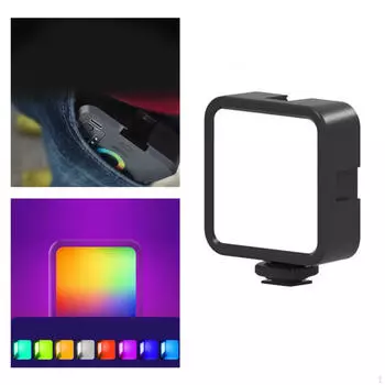 Светодиодная видеокамера с заполняющим светом, регулируемая яркость, мини-портативная панель, перезаряжаемая для селфи 3 color temperature