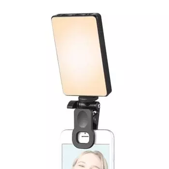 Светодиодная видеолампа Clip-on Selfie Light 2500K-9000K с аккумулятором для iPhone, Samsung, Huawei, смартфонов, прямых трансляций селфи