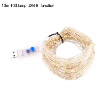 Светодиодная водонепроницаемая медная проволока для сада и двора, занавеска для рождественского фестиваля, декоративная лампа 5 м, USB, 8 режимов 5m 50led+control
