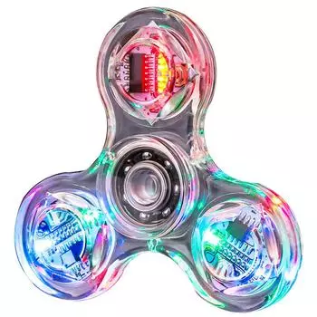 Светодиодная вращающаяся игрушка Fidget, прозрачная светодиодная подсветка, игральные кости Fidget Finger, антистрессовые игрушки для детей