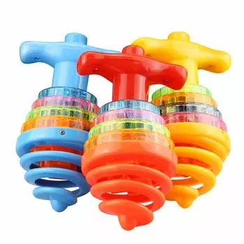 12 шт. светодиодных вращающихся игрушек-спиннеров, вращающаяся игрушка с мигающими цветами, светодиодная вращающаяся игрушка-волчок с музыкой, игрушка-волчок для детей, детские подарки 6.5*6.5*13cm,12Pcs разноцветный