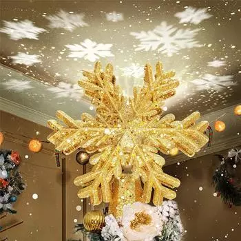 Светодиодная вращающаяся рождественская проекционная лампа в виде снежинки для внутреннего и наружного освещения, подвесная лампа для рождественской елки, праздничное освещение US plug snowflake серый