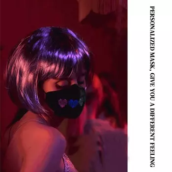 Светодиодная защитная маска для лица, перезаряжаемая, с 4 меняющимися лампами, светящаяся, украшение для лица