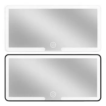 Светодиодное автомобильное солнцезащитное зеркало для макияжа с сенсорным экраном, 3 режима освещения, светодиодное автомобильное зеркало для макияжа с высокой четкостью изображения, перезаряжаемое белый