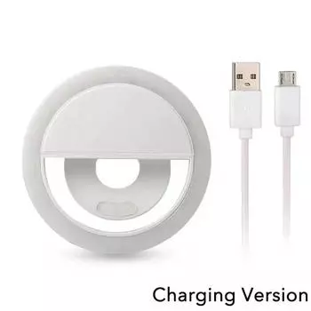 Светодиодное кольцо для селфи с зарядкой через USB, светодиодная лампа для объектива мобильного телефона, кольцо для селфи для iPhone, Samsung, Xiaomi, Huawei, телефонная лампа для селфи белый