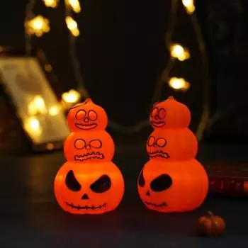 Светодиодное освещение Хэллоуин тыквенный фонарь 3-х уровневая подсветка тыквенная лампа Страшная улыбка лицо Хэллоуин фонарь для украшения входной двери крыльца