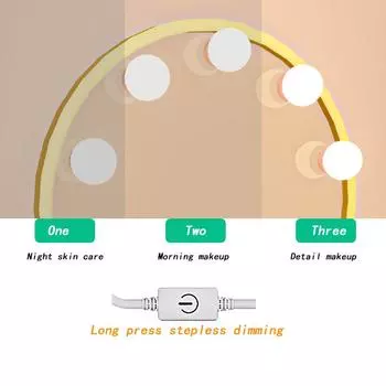 Светодиодное профессиональное зеркало для макияжа с подсветкой, USB-зеркало для стола с подсветкой, 2, 6, 10, 14 лампочек, переносные светильники для туалетного столика Natural light