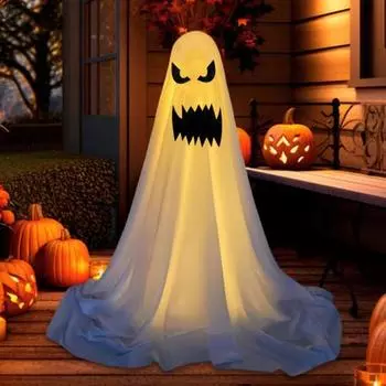 Светодиодное украшение с призраками на Хэллоуин, жуткий уличный декор с гирляндами, реалистичные статуи призраков, украшение для двора, патио, сада S