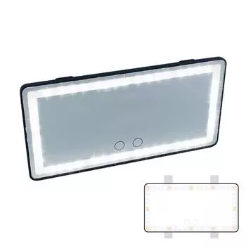 Светодиодное зеркало для макияжа для автомобиля, светодиодное зеркало для автомобиля, зарядное устройство через USB, зеркало заднего вида, косметическое зеркало для мини-автомобилей, грузовиков, внедорожников розовый