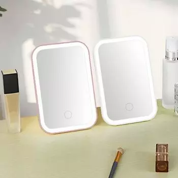 Светодиодное зеркало для макияжа, перезаряжаемое через USB зеркало 3 с регулируемой подставкой, режимы освещения туалетного столика, портативное белый