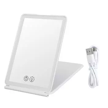 Светодиодное зеркало для макияжа с 3-кратной увеличительной подсветкой, компактное, перезаряжаемое, портативное для путешествий