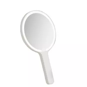 Светодиодное зеркало для макияжа с подсветкой, ручное, квадратное/круглое, с 3-цветной регулируемой яркостью