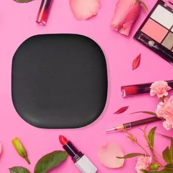 Светодиодное зеркало двухстороннее широко используемое ABS практичная сумка карман портативный для девушки A чёрный