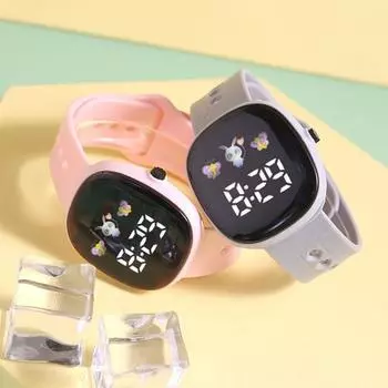 Светодиодные электронные часы Square Life, водонепроницаемые регулируемые мягкие силиконовые ремешки, спортивные наручные часы для мальчиков и девочек, подарок на день рождения светло-зеленый