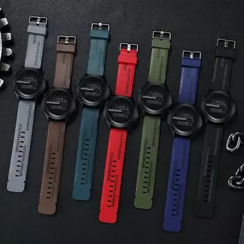 Светодиодные электронные часы водонепроницаемые светящиеся регулируемые часы с силиконовым ремешком для мужчин и женщин спортивные наручные часы подарок на день рождения кофейный