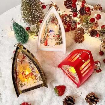 Светодиодные электронные свечи, фонарь на Хэллоуин, подсвечник, реквизит ужасов, череп Санта-Клауса, снеговика для рождественского праздничного украшения