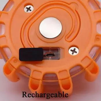 Светодиодные аварийные фонари, 9 режимов, предупреждение о безопасности, USB аккумуляторная мигающая лампа, красный стробоскоп для грузовиков, автомобилей 1Pcs