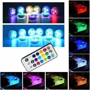 Светодиодные автомобильные декоративные фонари Беспроводной USB-пульт дистанционного управления музыкой Несколько режимов Голосовое управление Атмосфера RGB Внутреннее пространство для ног Новинка