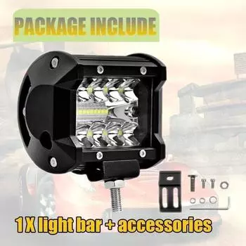 Светодиодные автомобильные фары для внедорожников, модифицированные прожекторы, внешние вспомогательные фары для технического обслуживания, 4 дюйма, 60 Вт, рабочие фары 1pc