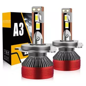 Светодиодные автомобильные фары, супер яркий свет 6000K белый свет 2 шт красный H4 для автомобиля H4