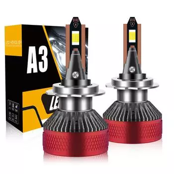 Светодиодные автомобильные фары, супер яркий свет 6000K белый свет 2 шт красный H7 для автомобиля H7