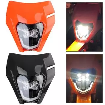 Светодиодные аксессуары для мотоциклов KTM Off-Road Фары для мотоциклов Сборка фар Ночной свет Дальний свет для 150 250 350 450 Универсальная фара Orange