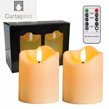 Светодиодные беспламенные свечи-колонны с дистанционным таймером, большие свечи для дома, ресторана, украшения дня рождения, чайные свечи